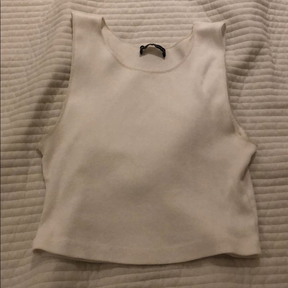very light brandy melville white halter top